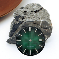 Esfera de Reloj Luminosa de Roble Negro, Verde, Blanco y Azul de 31.8mm para Movimiento Seiko NH35 NH36