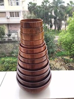 Ensemble de vaisselle en bois de style américain, écologique japonais, avec bol à riz, grand bol à nouilles pour soupe, bol en bois de jujube aigre