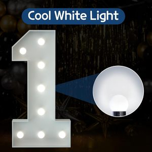 Chiffres lumineux géants de 3 pieds de haut en mousse blanche pour toile de fond carrée, parfaits pour les anniversaires, mariages et fêtes - Product Image 2