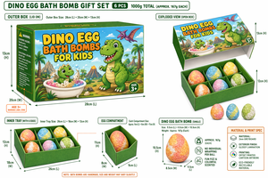 Lot <span class=keywords><strong>de</strong></span> 6 bombes <span class=keywords><strong>de</strong></span> <span class=keywords><strong>bain</strong></span> effervescentes en forme d'œuf <span class=keywords><strong>de</strong></span> dinosaure, 1000g, naturelles, faites à la main, colorées, pour enfants, <span class=keywords><strong>coffret</strong></span> cadeau, OEM ODM, marque privée - Product Image 6