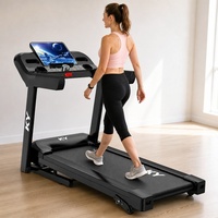 Tapis roulant pliable 150 kg pour salle de sport à domicile, moteur électrique 2,0 CV, vitesse maximale 12 km/h, appairage Bluetooth, support multimédia, personnalisation OEM