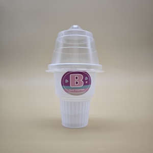 Sulide Emballage en plastique blanc <span class=keywords><strong>jetable</strong></span> avec logo personnalisé pp Plastico 100 ml Tasse à crème glacée écologique avec couvercles à cône - Product Image 4