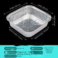 Lot de 500 moules à gâteau carrés jetables en aluminium 8x8, robustes, avec couvercles en plastique OPS, conteneurs thermoformés