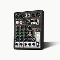 Carte son pour diffusion en direct Bekboes X-4, production musicale à domicile, 12V, 4 canaux, mini mixeur audio
