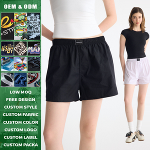 Calzoncillos Boxer de Algodón Puro de Alta Calidad con Logotipo Personalizado, Unisex, Color Sólido, Corte Holgado, Pantalones de Playa - Product Image 3