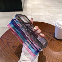 Coque de téléphone transparente en TPU antichoc avec cadre coloré pour iPhone 17, 16, 15, 14, 13 Plus, Pro, Max