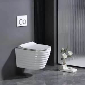 WC suspendu en céramique blanche de haute qualité, sans bride, à <span class=keywords><strong>chasse</strong></span> directe, pour salle de bain – Vente directe usine - Product Image 1