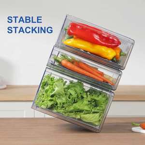 PET Factory Custom Logo Fridge Vegetable Food Storage <b>Container</b> Box 14pcs Set Household Fruit Food Storage Box - Product Image 4