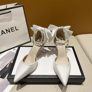 Nouvelles chaussures à talons hauts à bout pointu avec paillettes, dessus en cuir véritable noir, semelle extérieure en caoutchouc, respirantes, confortables, antidérapantes, exsudent de l'élégance - Product Image 6