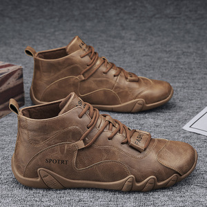 Hot <b>Sale</b> <b>Spring</b> Summer Breathable Soft Casual High-top Flat Shoes Fashion Trend Men All Match Mesh Lining Lace-up - Product Image 2