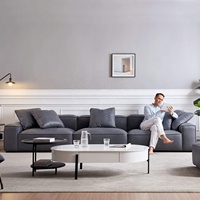 Canapé en cuir personnalisé de style loft, canapé modulaire sectionnel moderne et confortable pour salon ou bar
