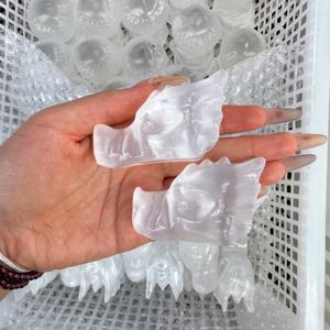 Haute qualité blanc sélénite cristal pierre sélénite Dragon tête tour Point <span class=keywords><strong>baguette</strong></span> renard <span class=keywords><strong>Angle</strong></span> bouddha ornements pour la méditation - Product Image 2