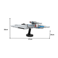 Funbuild Star Spaceship Jouet de Construction Éducatif pour Enfants Trek A1402 USS Protostar Modèle de Bâtiment Fantastique Sci-Fi en Blocs