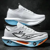 Chaussures de course pour hommes avec plaque en carbone, spécialité marathon, respirantes, légères, confortables, antidérapantes, pour femmes