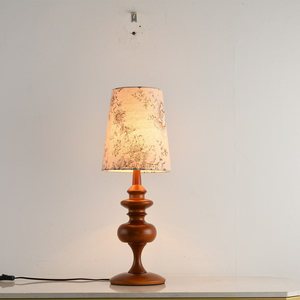 Vintage Solid Wood Table Lamp With Floral Shade E27 LED 220V Eye Caring Bedroom Lighting - Product Image 2