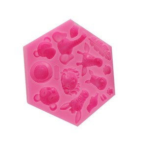 Moldes de Silicona con Gráficos 3D de Huellas de Animales Salvajes como Elefantes, Leones, Guepardos, Gorilas, Cebras, Jirafas, Burros y Pájaros, con Hojas - Product Image 4