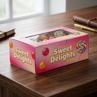 Cajas para Dulces Personalizadas con Materiales Reciclados, Logotipo Impreso, Laminado Mate, Bandeja de Plástico Segura para Alimentos con Ventana