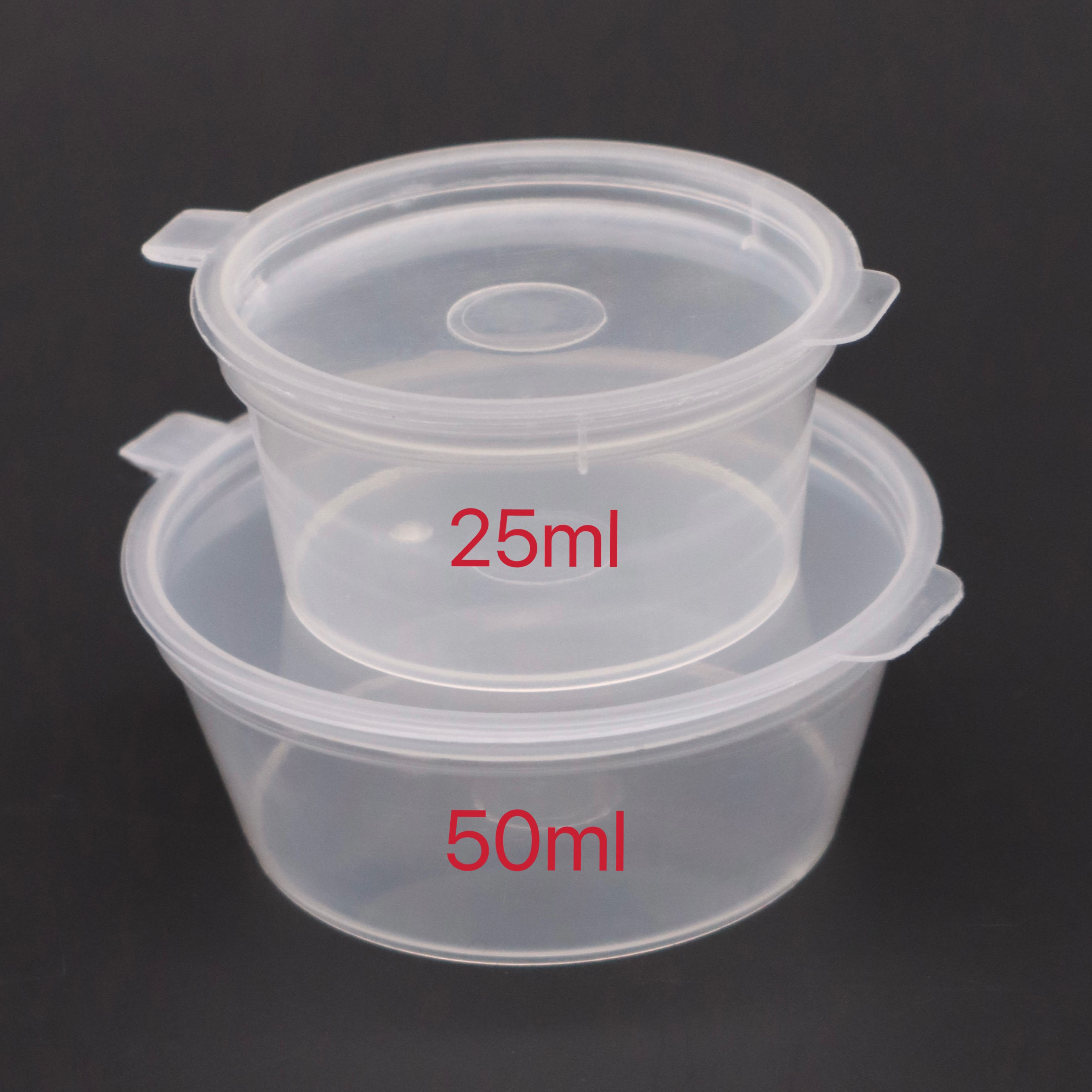 50ml 2oz Disposable Food Container Tableware Plastic Sauce Cup With Lids