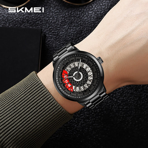 Orologio da Uomo SKMEI con Quadrante Traforato Rotante, Impermeabile, Cinturino in Acciaio Inossidabile, Movimento al Quarzo, Orologio da Polso alla Moda - Product Image 1