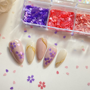 TSZS 6 grilles Sakura fleur 3D <span class=keywords><strong>japonais</strong></span> holographique décor flocons fleur de <span class=keywords><strong>cerisier</strong></span> ongles paillettes paillettes autocollants pour décor de printemps - Product Image 4