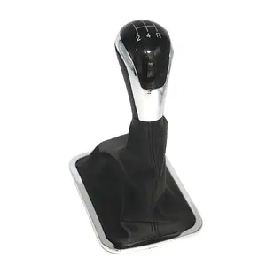 Gear Shift Knob אתחול מנוף מתג ידית עור לgeely Emgrand 7 EC7 EC715 EC718 E7 תיבת הילוכים ידני ידית כיסוי 5 מהירות