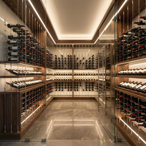 Porte-bouteilles mural réglable avec étagère flottante en <span class=keywords><strong>verre</strong></span>, système de rangement <span class=keywords><strong>suspendu</strong></span> pour la décoration de la maison et des restaurants - Product Image 2