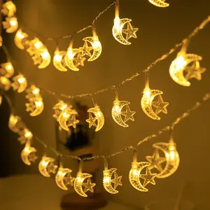 3M 20LED Moslim Batterij String Light Star Maan Kasteel Kerst Koper Twinkle Star Moon Fairy String Lights