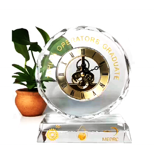 Biểu tượng tùy chỉnh pha lê bảng đồng hồ thủy tinh kim tự tháp kim cương bàn Trophy DIY cơ khí ủng hộ đám cưới của khách quà lưu niệm - Product Image 1