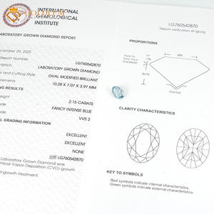 Diamante Suelto de Laboratorio Goldleafgem, 2.77CT, VS2, Corte Ovalado, Color Azul Intenso, Certificado IGI, Gran Venta - Product Image 4