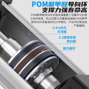 Système pneumatique à petite poussée SCJ, cylindre à course réglable 32/40/50/63/80/100/125S avec connexion à filetage magnétique - Product Image 1