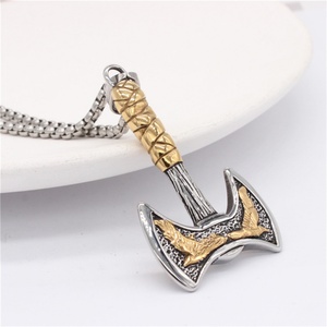 Fashion Stainless Steel Viking axe Pendant <b>Necklace</b> <b>Men</b> Accessories - Product Image 4