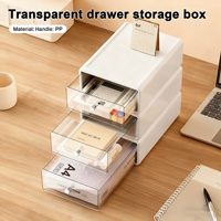 Blanc Transparent empilé tiroir boîte de rangement en plastique fournitures de bureau support de fichiers organisateur de classement de bureau anti-dérapant
