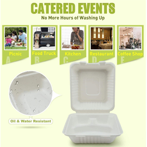 Chi phí thấp tùy chỉnh Bộ đồ ăn dùng một lần container thực phẩm phân hủy sinh học bao bì thực phẩm cho hãng hàng không sử dụng - Product Image 4