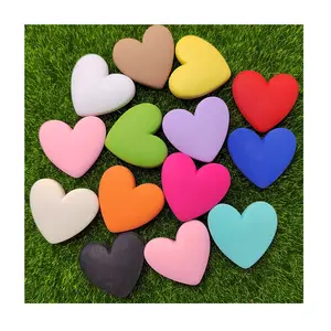 Lovely 35*37MM Large Heart Flatback Resin Cabochons Valentines Day Love Heart Embellishments For Cardmaking Hair Accessories DIY