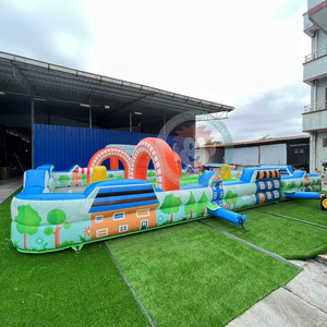 Pista de carreras inflable Carrera de obstáculos hinchable para carreras al aire libre para niños Pista inflable de ritmo rápido Diversión para fiestas - Product Image 2