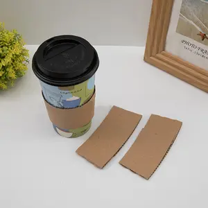 재활용 가능한 일회용 종이 커피 컵 소매 크래프트 컬러 컵 슬리브 보호 12oz-20 oz 핫/아이스 음료