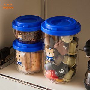 Portable Airtight <b>Storage</b> <b>Container</b> For Snacks Grains Coffee Dried Fruits Nuts With Plastic Lid Round Shape Travel Use - Product Image 3