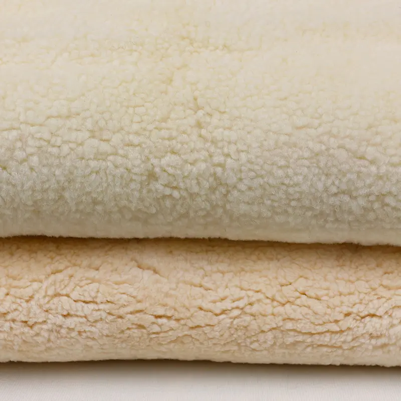 Piel de oveja de doble cara de alta densidad, piel auténtica para forro de chaqueta de zapatos
