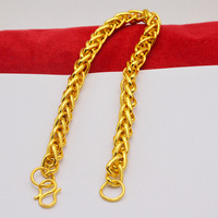 Bracelet cubain latéral puissant en alliage plaqué or YL 6/9/12mm unisexe, couleur longue durée