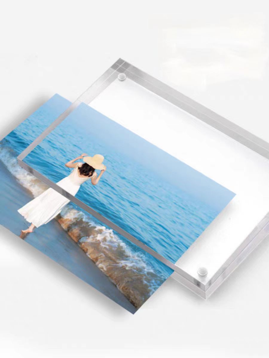 Free Standing Acrylic Picture Frame - Double-Sided Photo Display