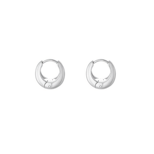 Amy Amy <b>Huggie</b> Earrings <b>Silver</b> Plated Alloy Women's Classic Fashion Jewelry Gift PE2073 - Product Image 3