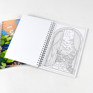 Livre de <span class=keywords><strong>coloriage</strong></span> pour adultes et enfants avec logo personnalisé, reliure spirale, papier artistique, couverture souple, plastification, impression offset - Product Image 5
