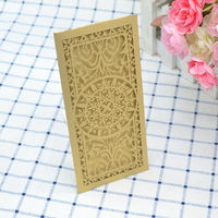 Enveloppe à argent découpée au laser Cadeaux de Ramadan Favors Style islamique Eid Enveloppe personnalisée