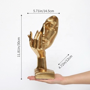 Silenzio eco-friendly oro in resina astratta artigianato Creative Art Deco ornamenti per soggiorno ufficio Desktop casa all'ingrosso - Product Image 2