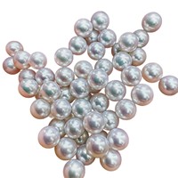Perles d'Akoya d'eau douce rondes parfaites de 5-6 mm, lustre miroir métallique, perles en vrac pour la fabrication de bijoux fins DIY