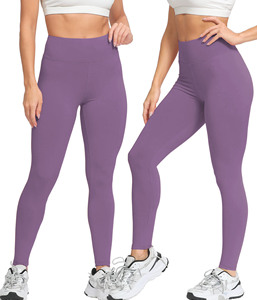Venta al por mayor logotipo personalizado 21 colores 4 vías estiramiento de cintura alta mallas de entrenamiento pantalones súper suave gimnasio Fitness Leggings para mujeres - Product Image 6