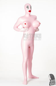 Traje <span class=keywords><strong>de</strong></span> Látex Rosa Bebé para Hombre, 0.4mm <span class=keywords><strong>de</strong></span> Grosor, con Cremallera Central Trasera, Capucha, Guantes, Calcetines y Fundas - Product Image 5