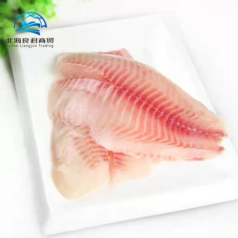 Fabricante chino, precio al por mayor, comida de pescado de tilapia negra congelada fresca, 7-9oz en filete de tilapia congelada