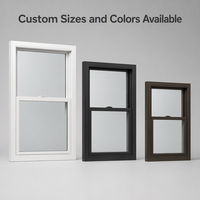 Ventana Corredera Vertical de Vinilo con Eficiencia Energética Verificada, Doble Acristalamiento Low-E con Mosquitera para Reemplazo en Viviendas