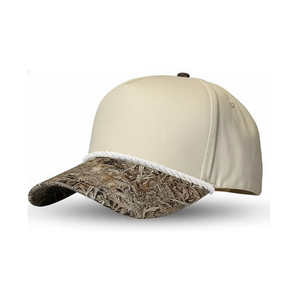 Casquettes de baseball structurées à 5 panneaux bicolores en gros, impression numérique camouflage, visière incurvée, snapback, casquettes vierges avec cordon pour la course à pied - Product Image 5